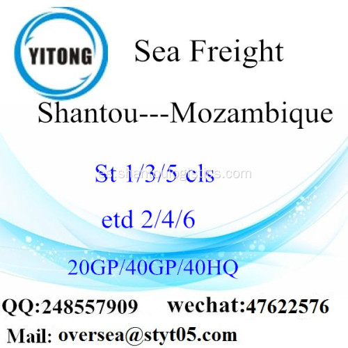 Carga de mar de puerto de Shantou envío a Mozambique